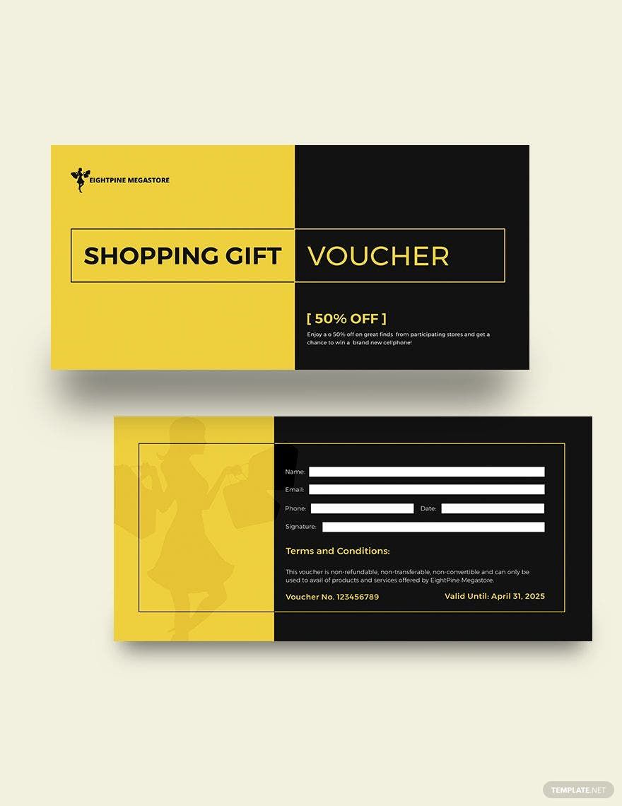 Shopping Gift Card Voucher Template in Word, Illustrator, PSD, Apple Pages, Publisher