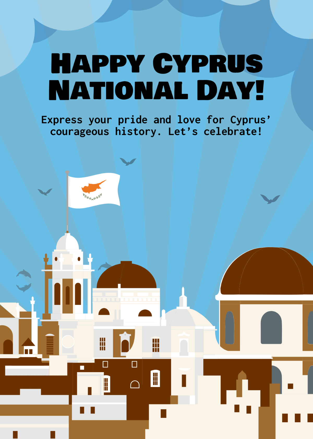Cyprus National Day Greeting Template