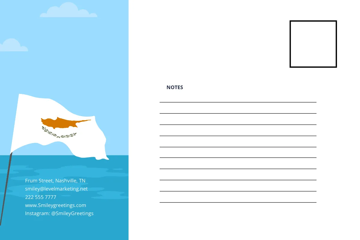Free Cyprus National Day Postcard Template to Edit Online