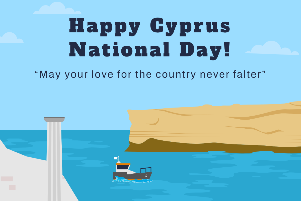 Cyprus National Day Postcard Template