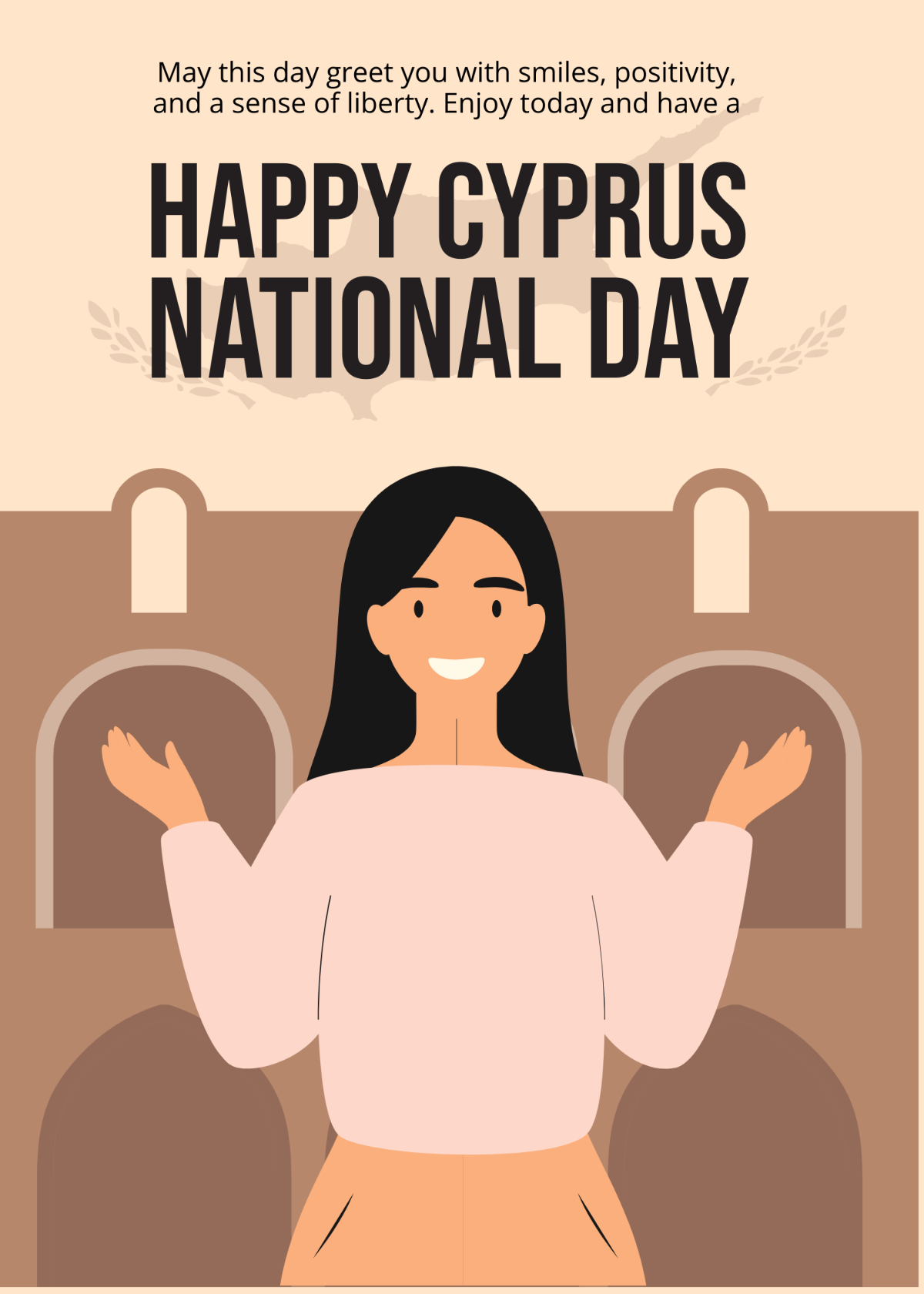 Cyprus National Day Greeting Card Template
