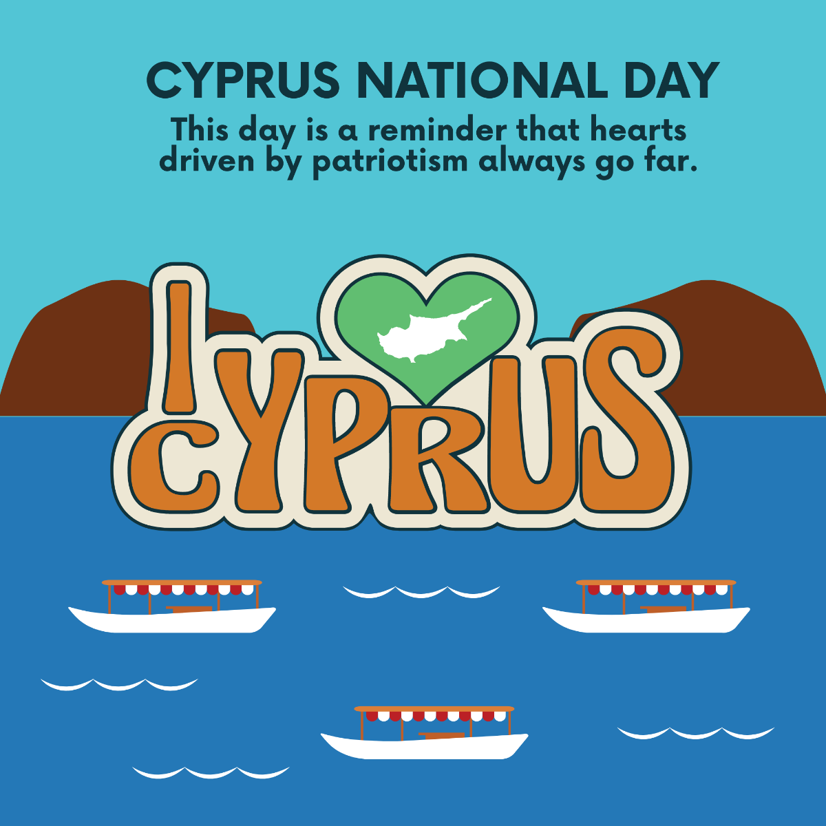 Free Cyprus National Day Instagram Post Template