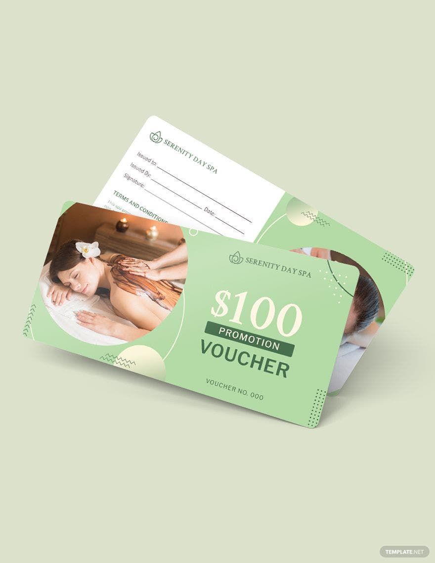 Free Spa Promotion Voucher Template