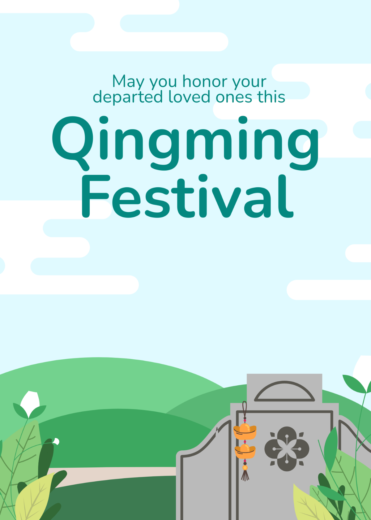 Free Qingming Festival Message  Template