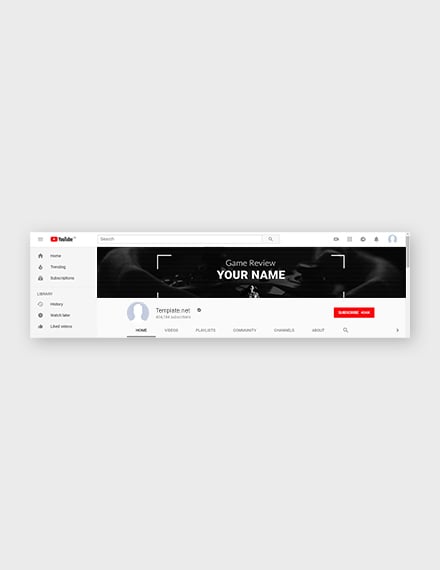 Free YouTube Channel Art Game Review Template