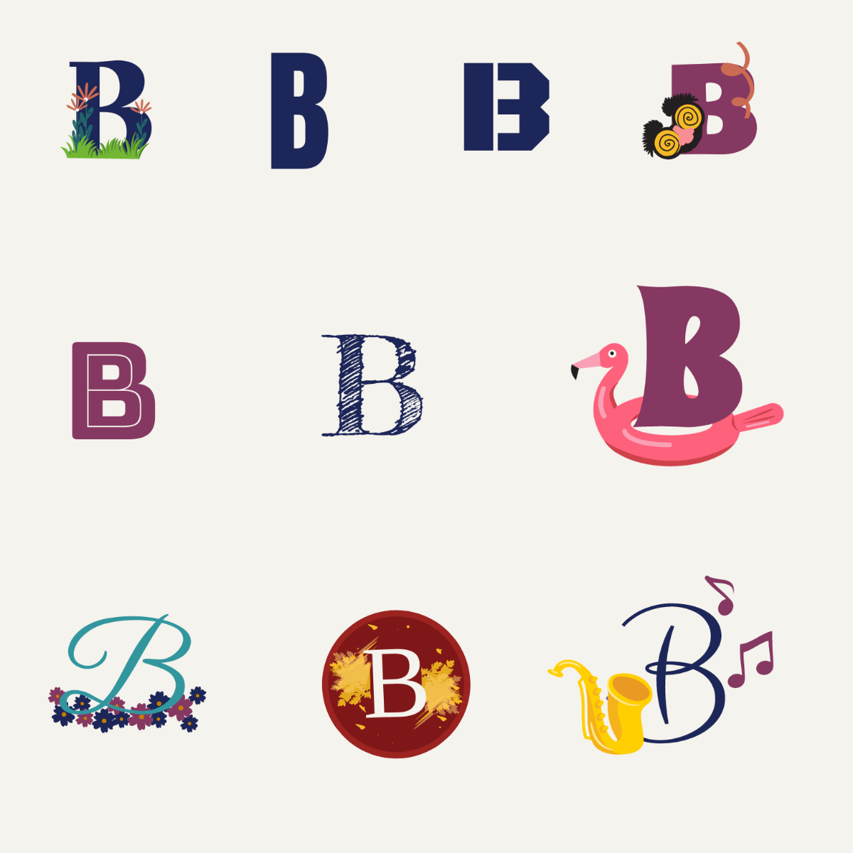 B Letter Design Template
