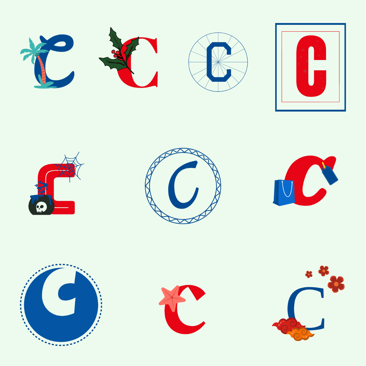 C Letter Design Template