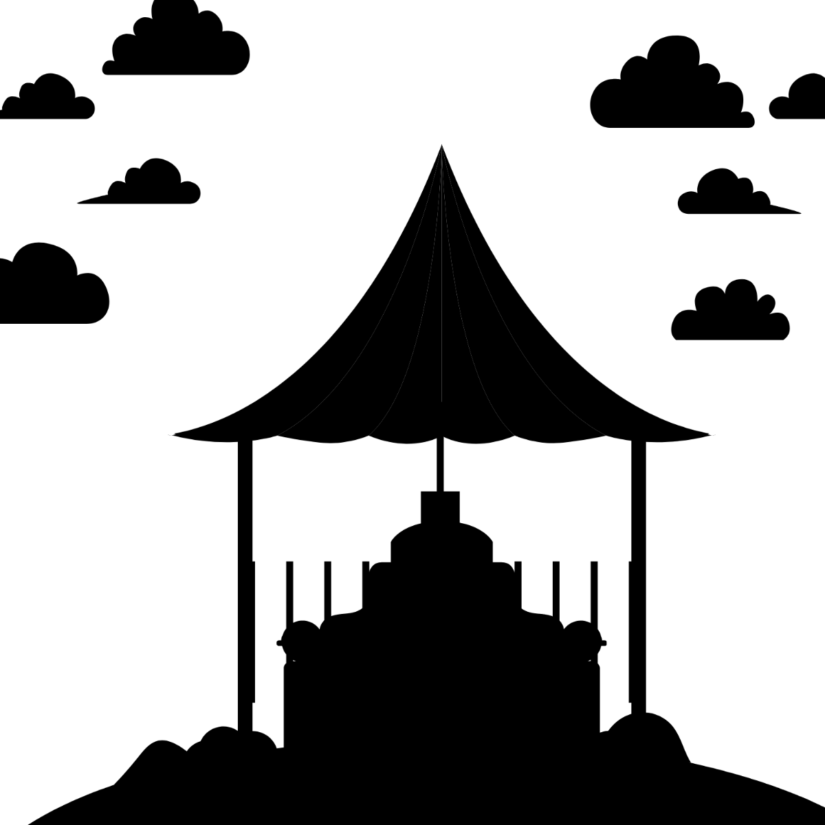 Free Qingming Festival Silhouette Template