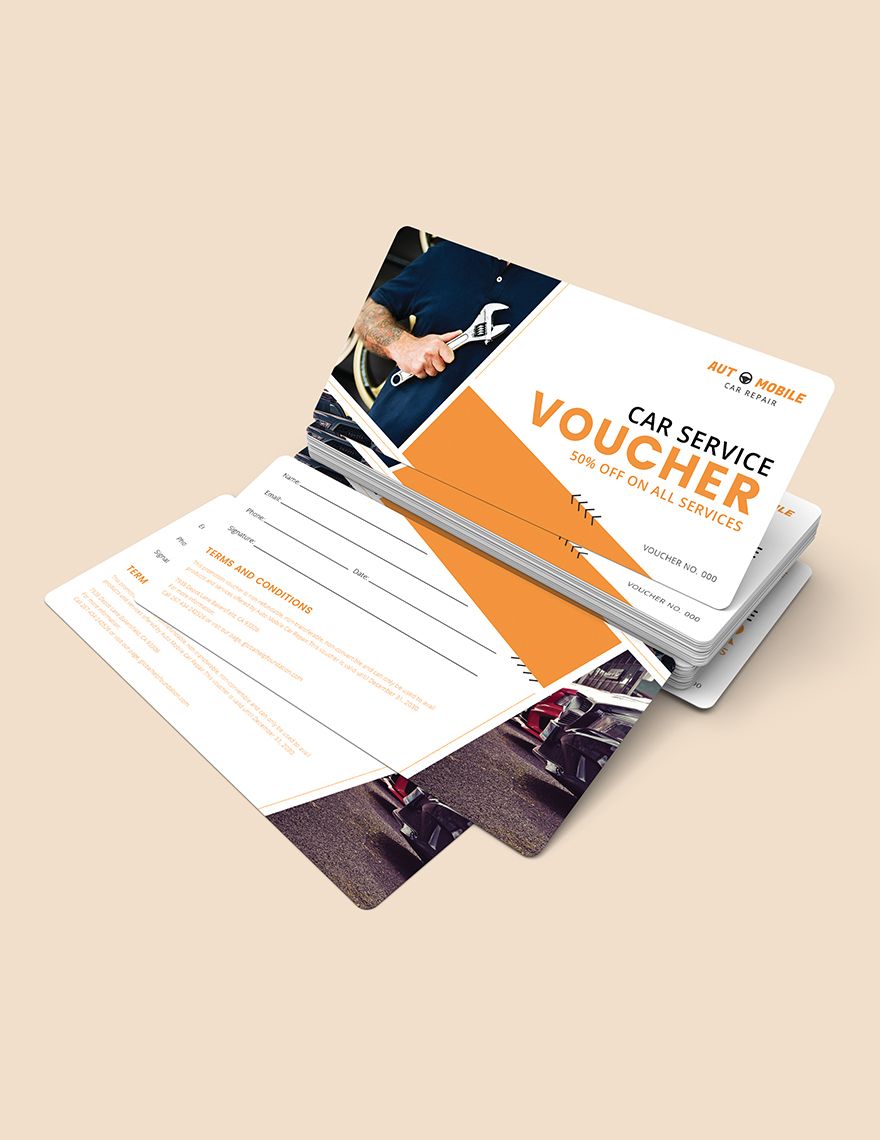 Car Service Promotion Voucher Template in MS Word, Publisher