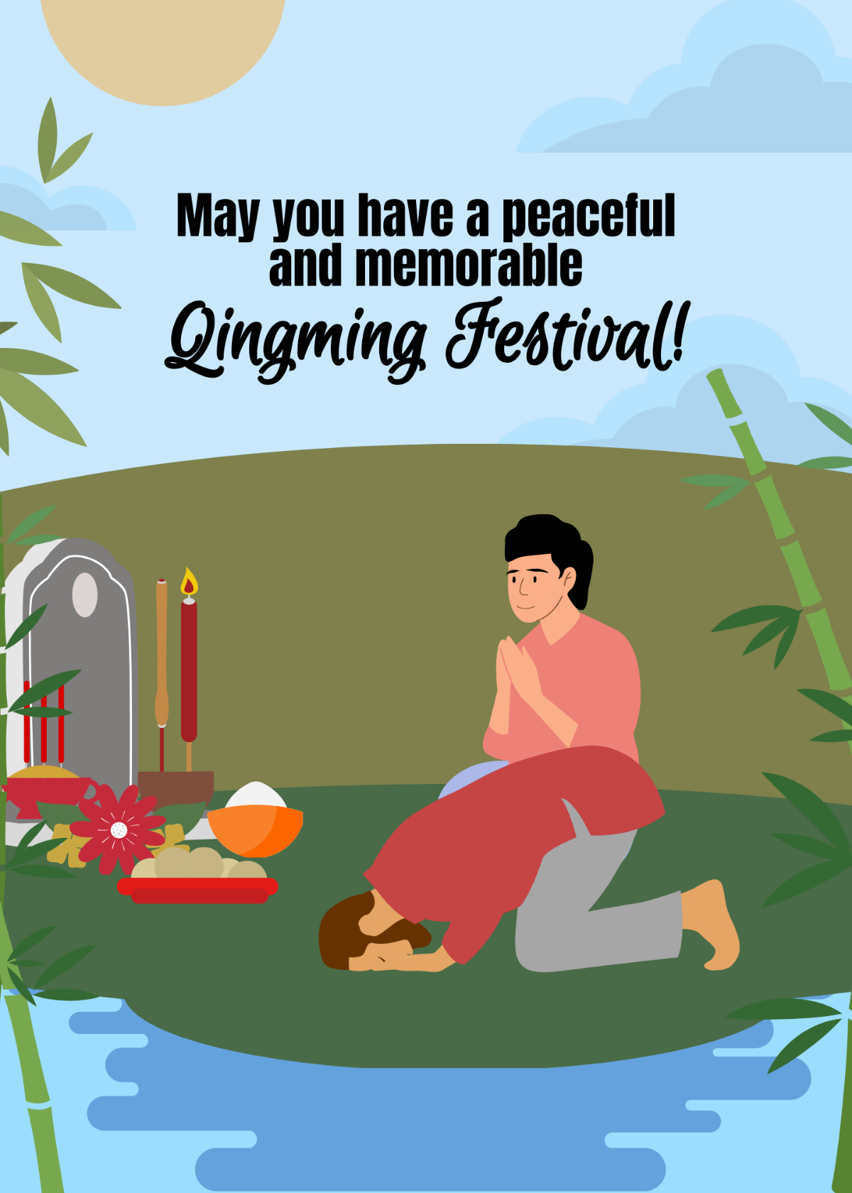 Free Qingming Festival Wishes Template