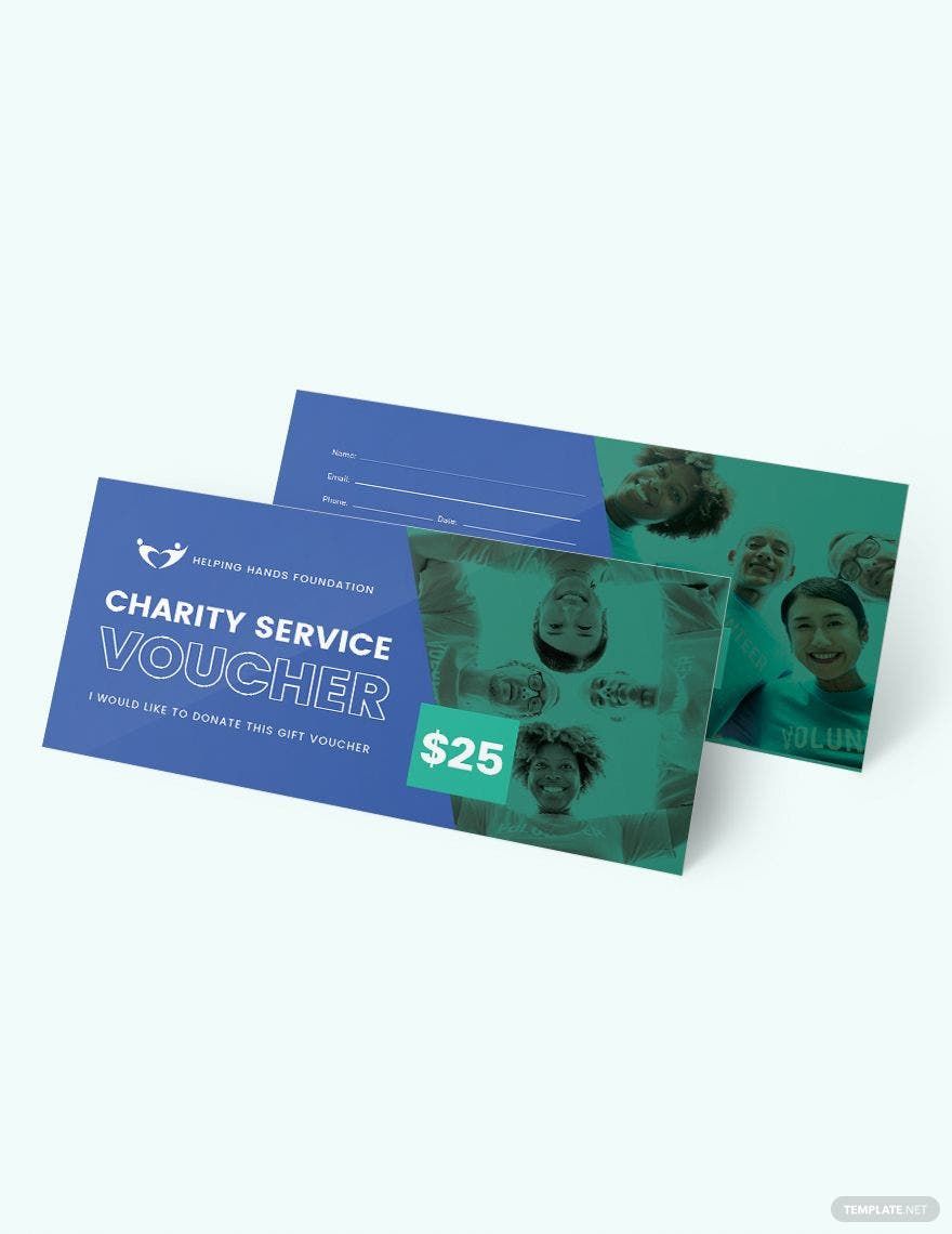 Charity Service Voucher Template in Word, Illustrator, PSD, Apple Pages, Publisher