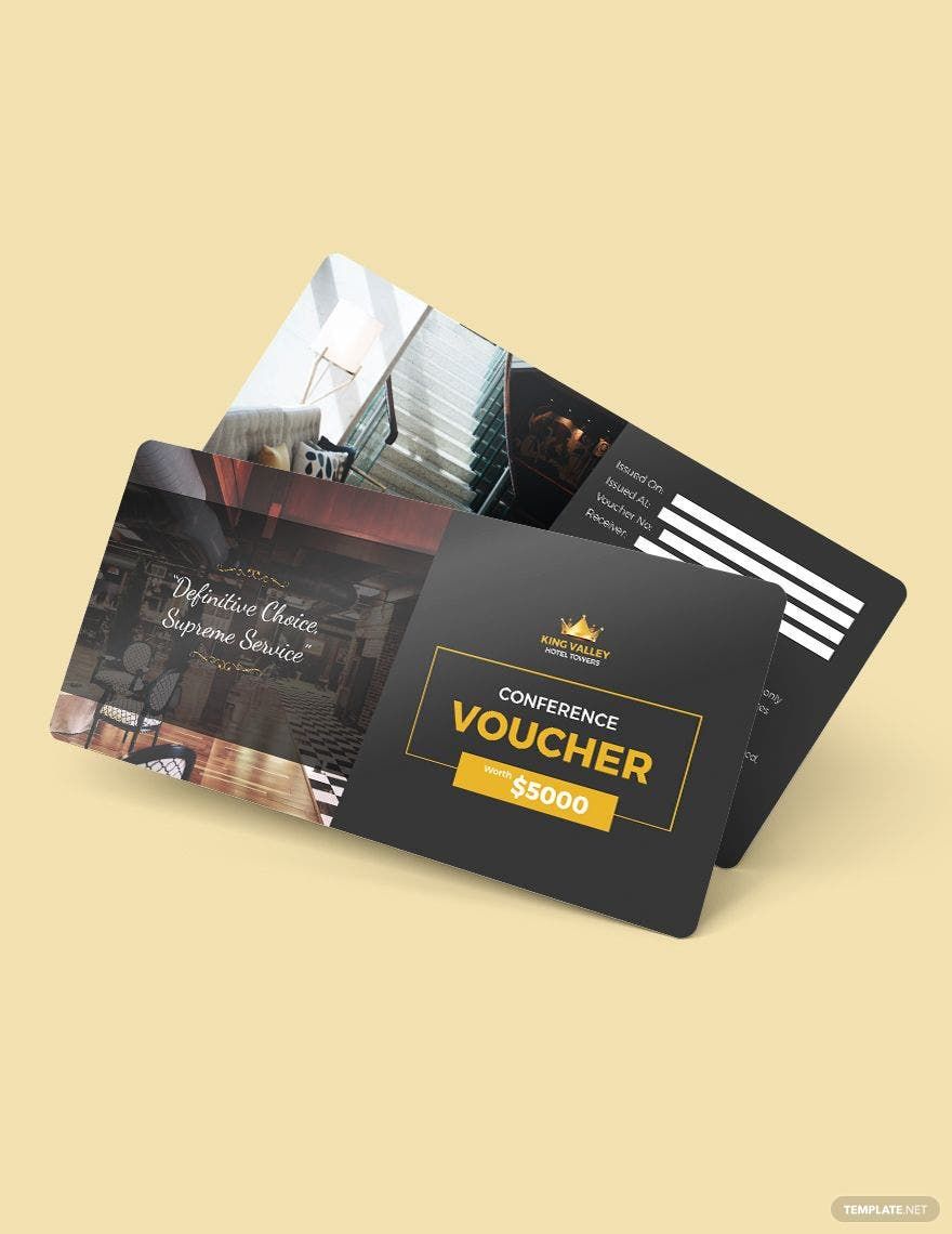 Conference Hotel Voucher Template in Word, Illustrator, PSD, Apple Pages, Publisher