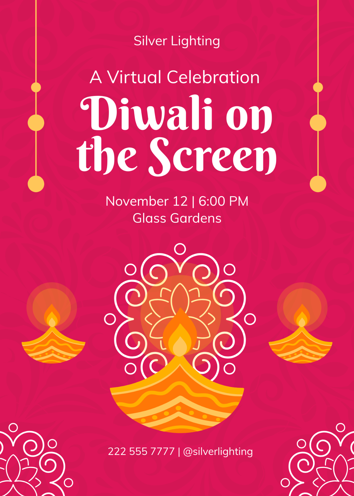 Free Festival of Lights Invitation Template