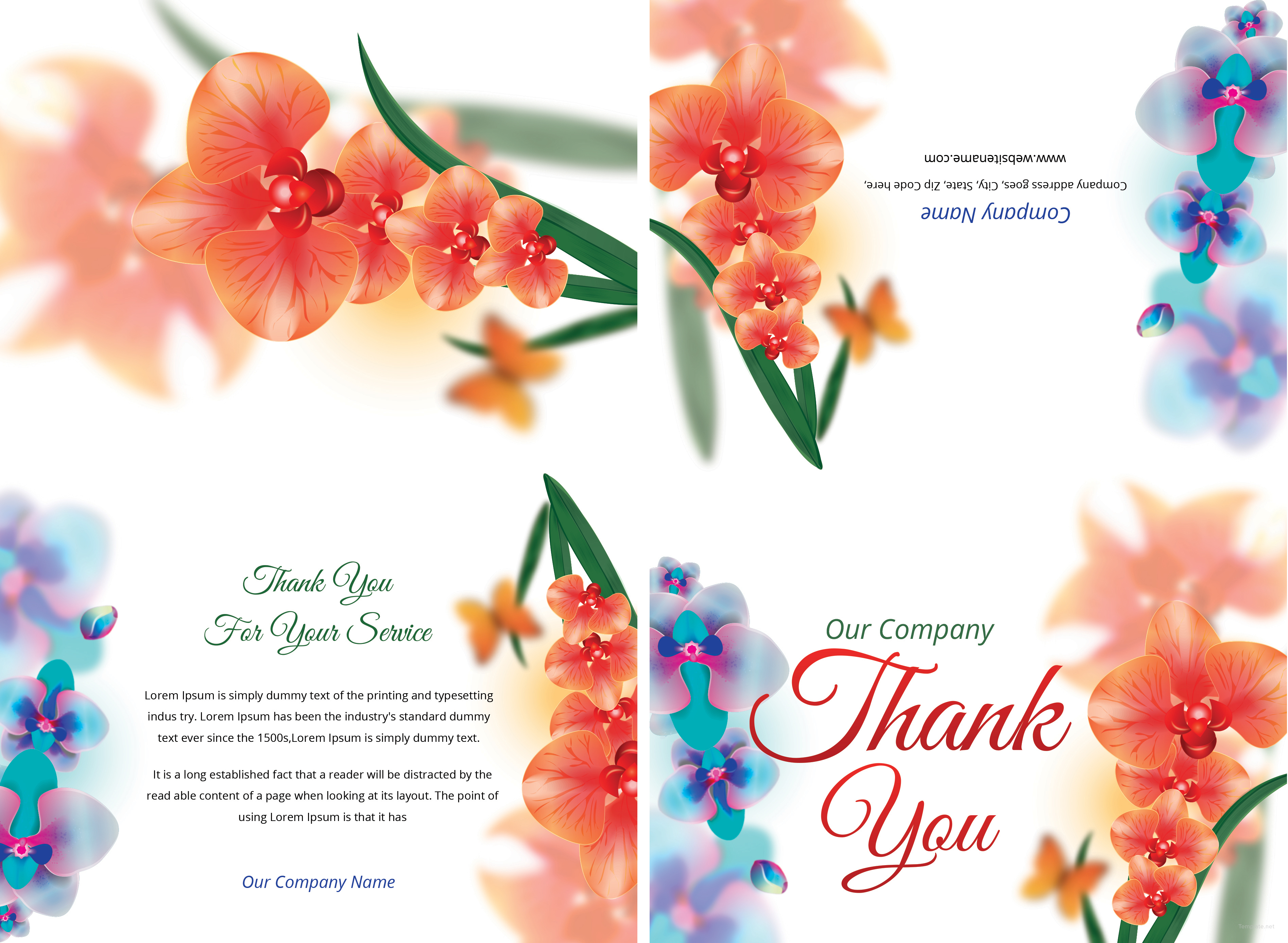 Folded Thank You Card Template 