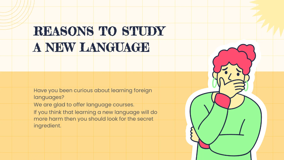 Free Cool Foreign Language Presentation Template to Edit Online