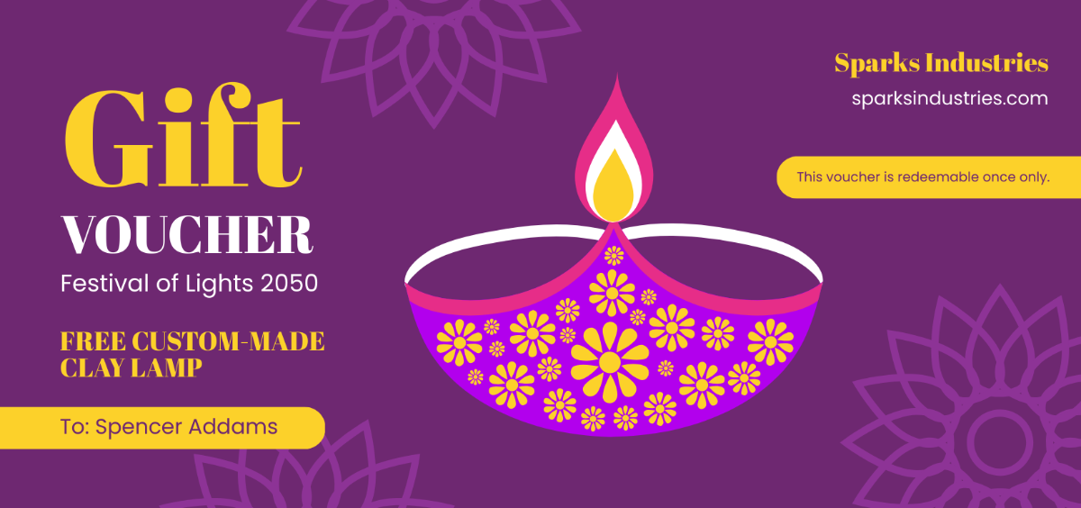 Free Festival of Lights Voucher Template