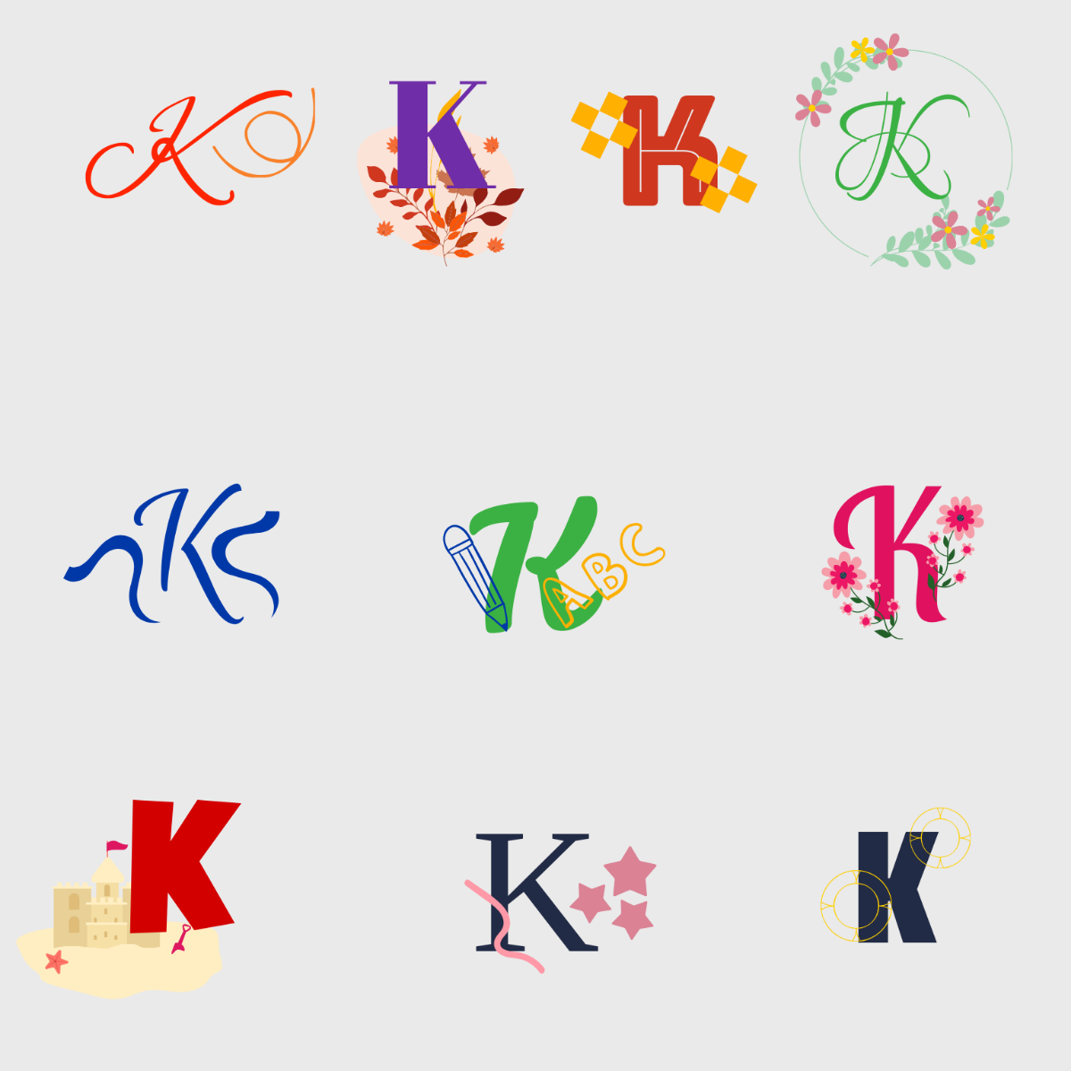 K Letter Design Template