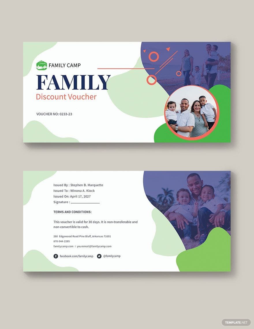 Family Discount Voucher Template in Word, Illustrator, PSD, Apple Pages, Publisher