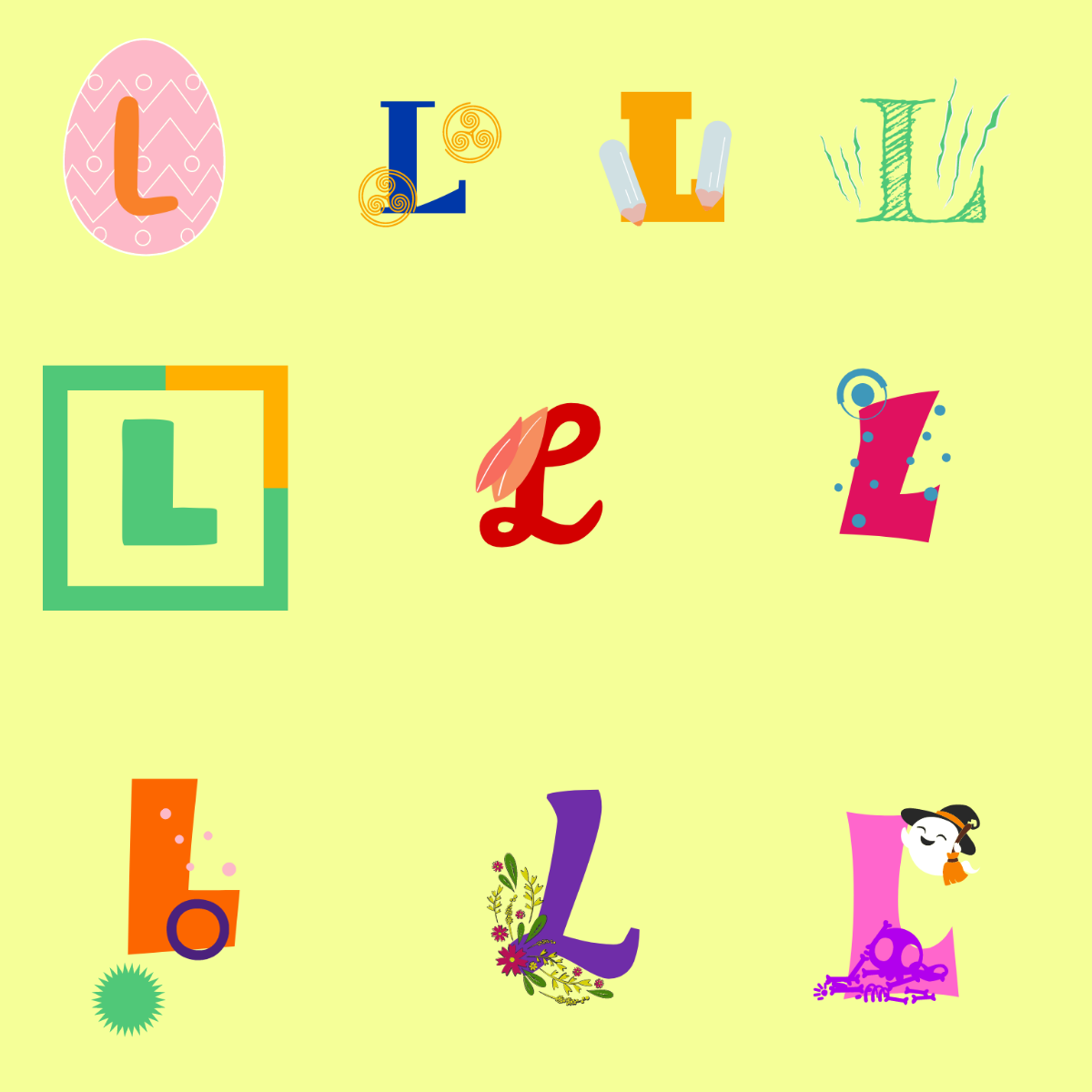 Free L Letter Design Template