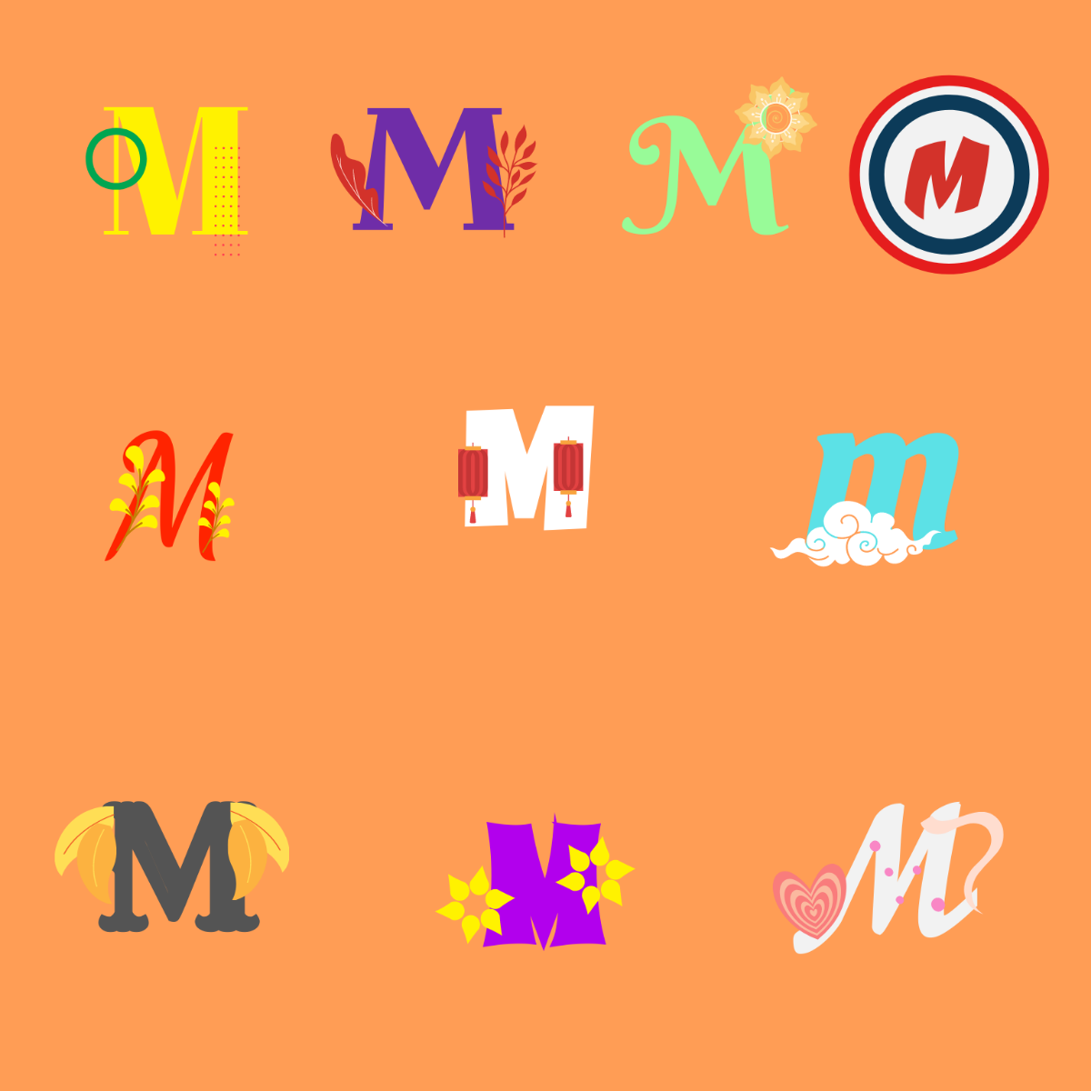 M Letter Design Template