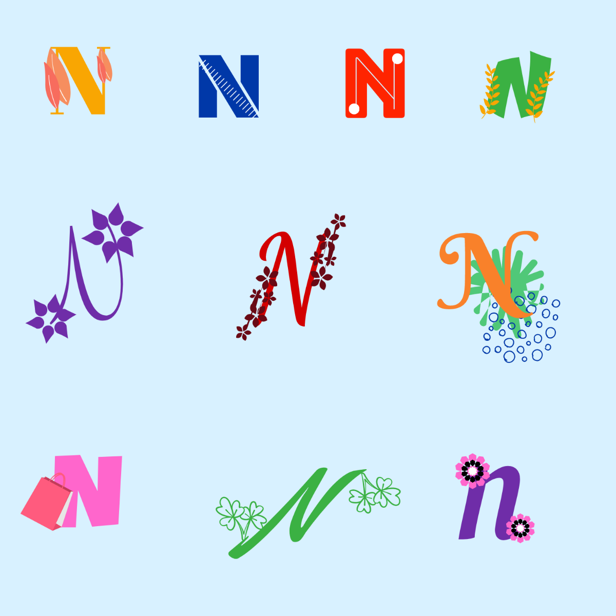 Free N Letter Design Template