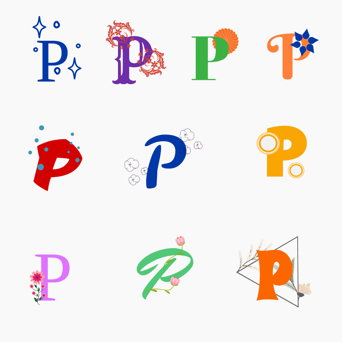 Free P Letter Design