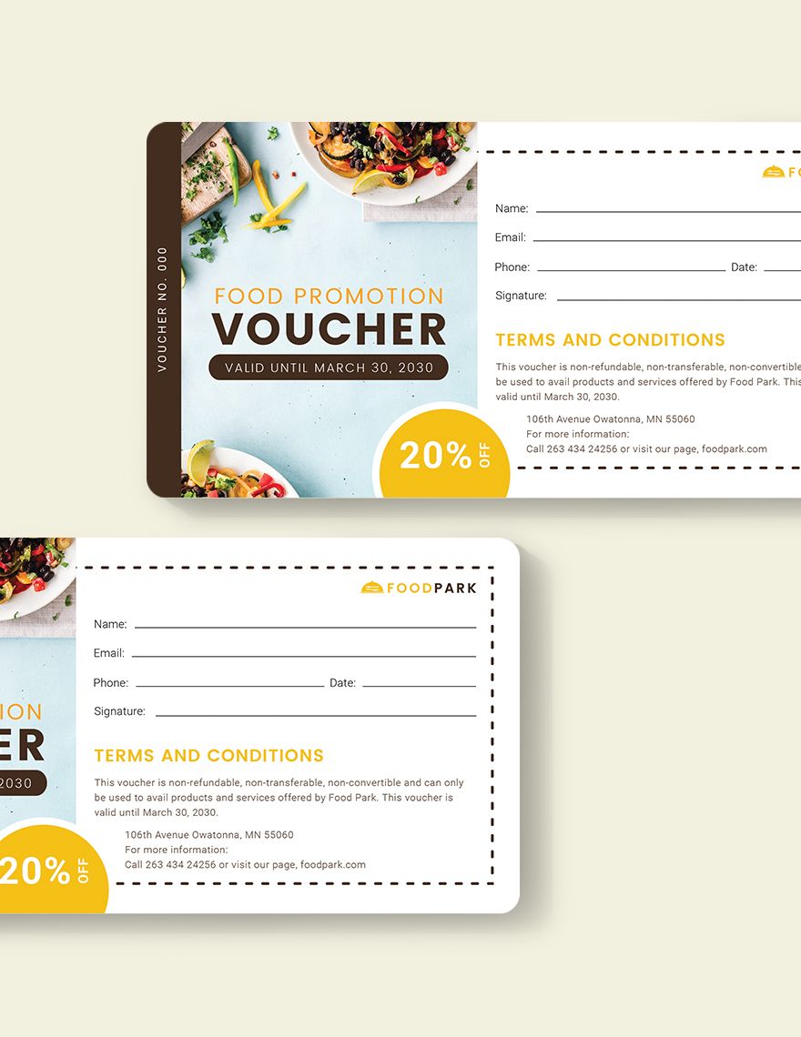 Food Promotion Voucher Editable