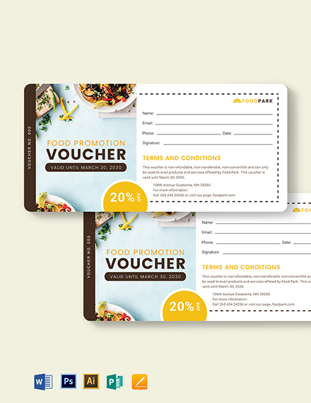 FREE Food Voucher Template Download in Word Illustrator Photoshop