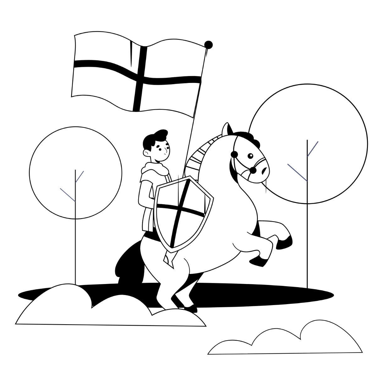 St. George's Day Drawing Template
