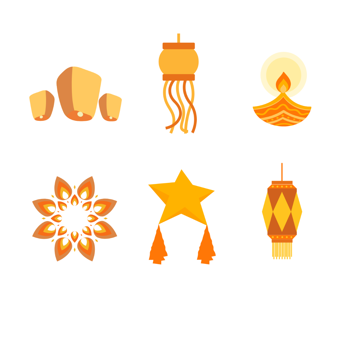 Festival of Lights Icons Template