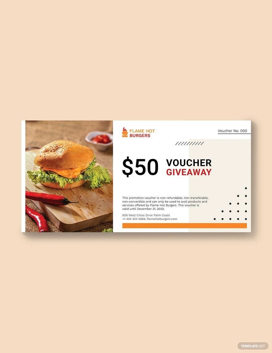 Giveaway Promotion Voucher Template