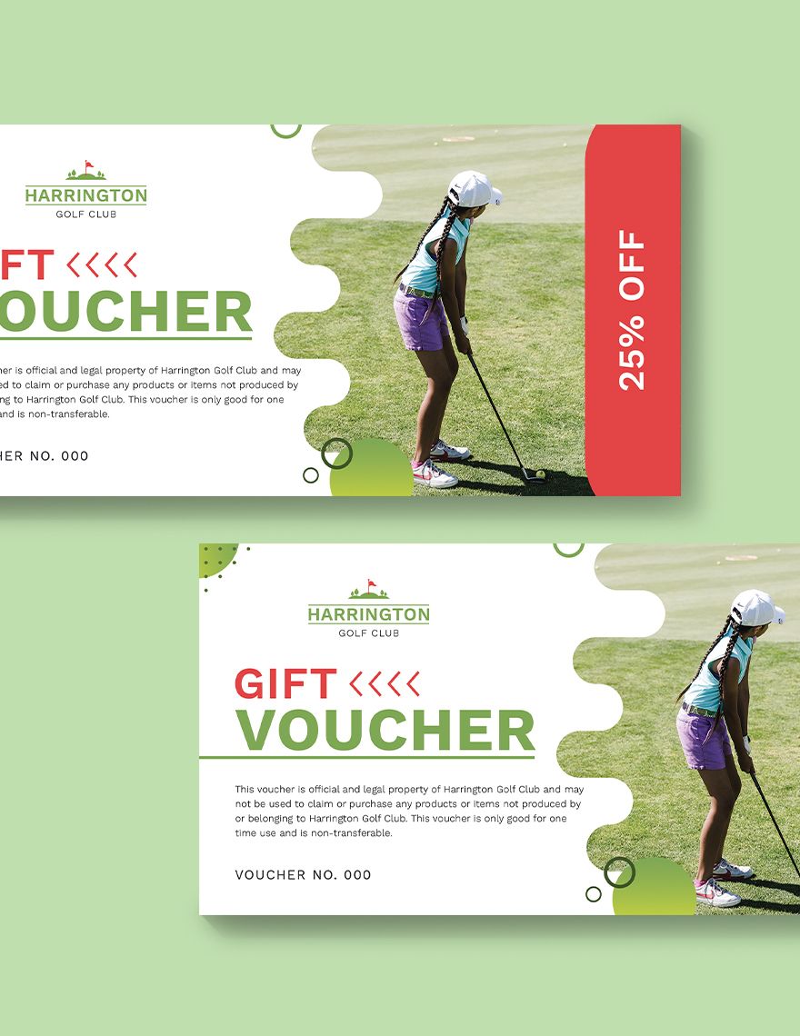 Golf Promotion Voucher Template