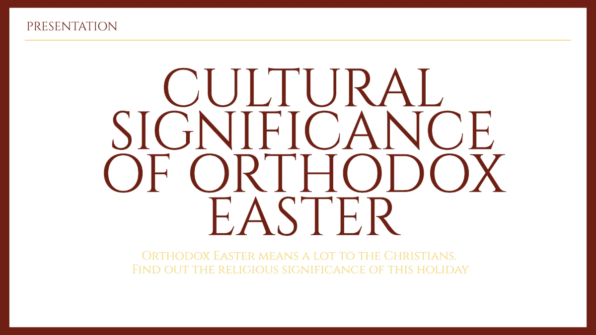 Free Orthodox Easter Presentation Template to Edit Online