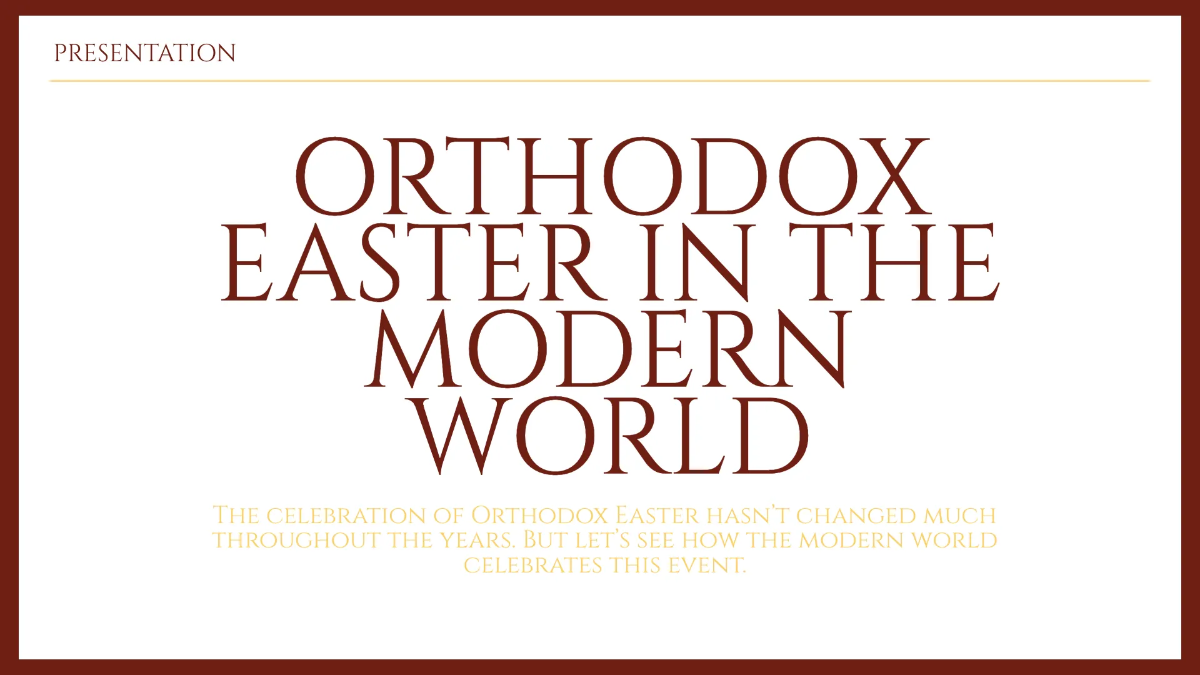 Free Orthodox Easter Presentation Template to Edit Online