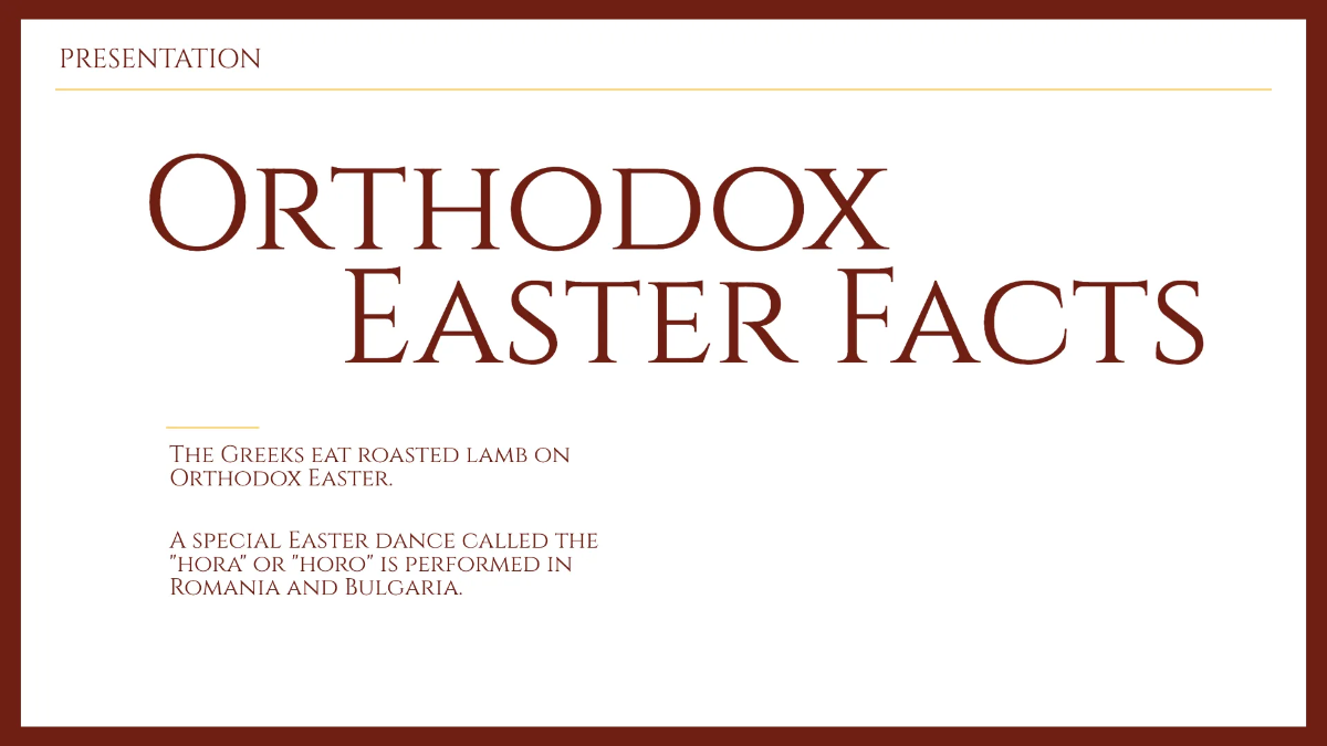 Free Orthodox Easter Presentation Template to Edit Online