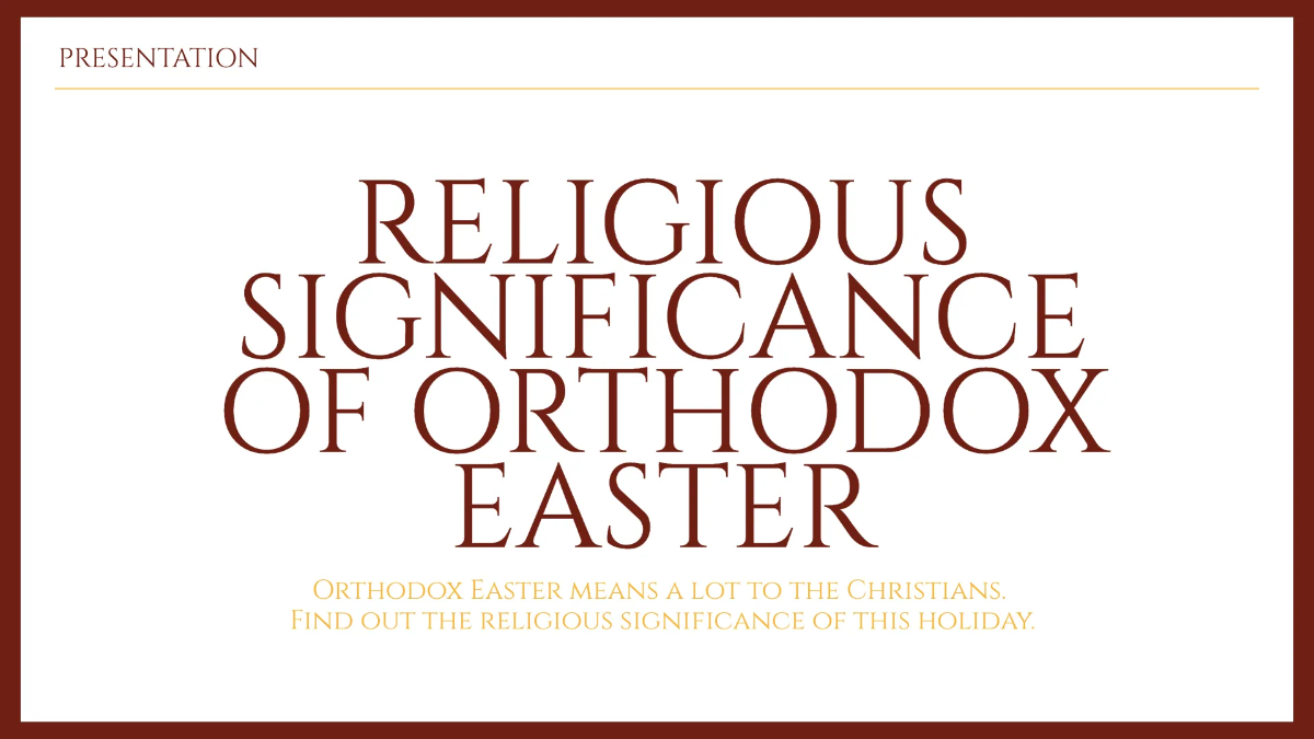 Free Orthodox Easter Presentation Template to Edit Online