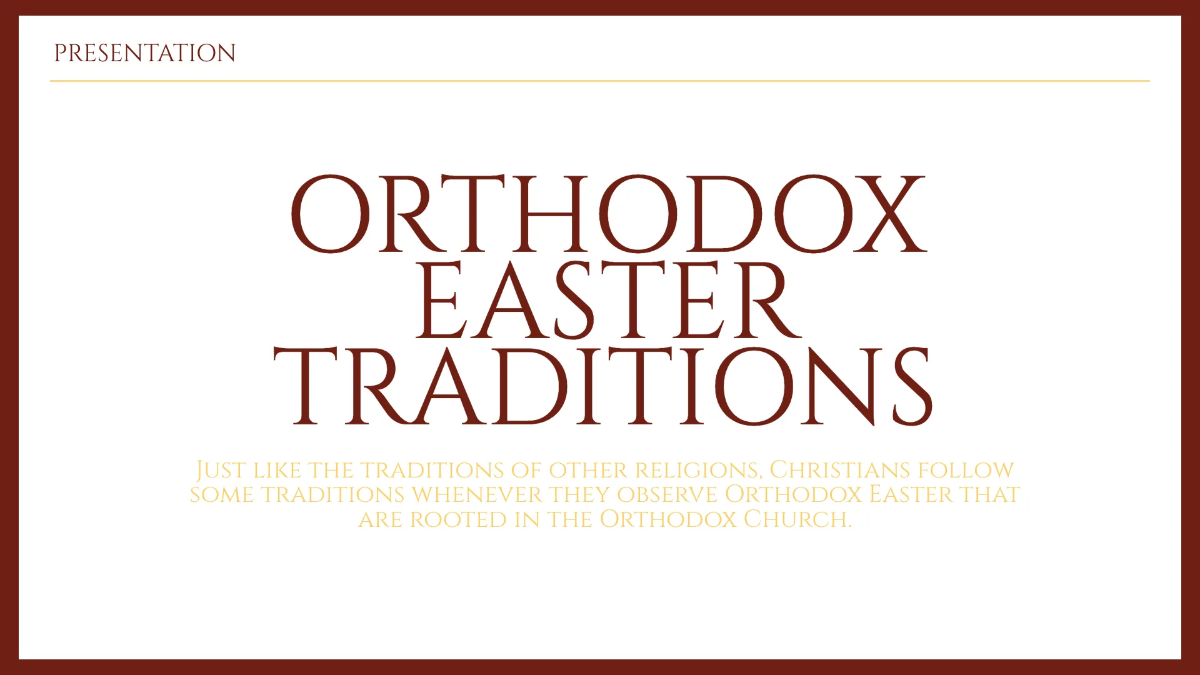 Free Orthodox Easter Presentation Template to Edit Online