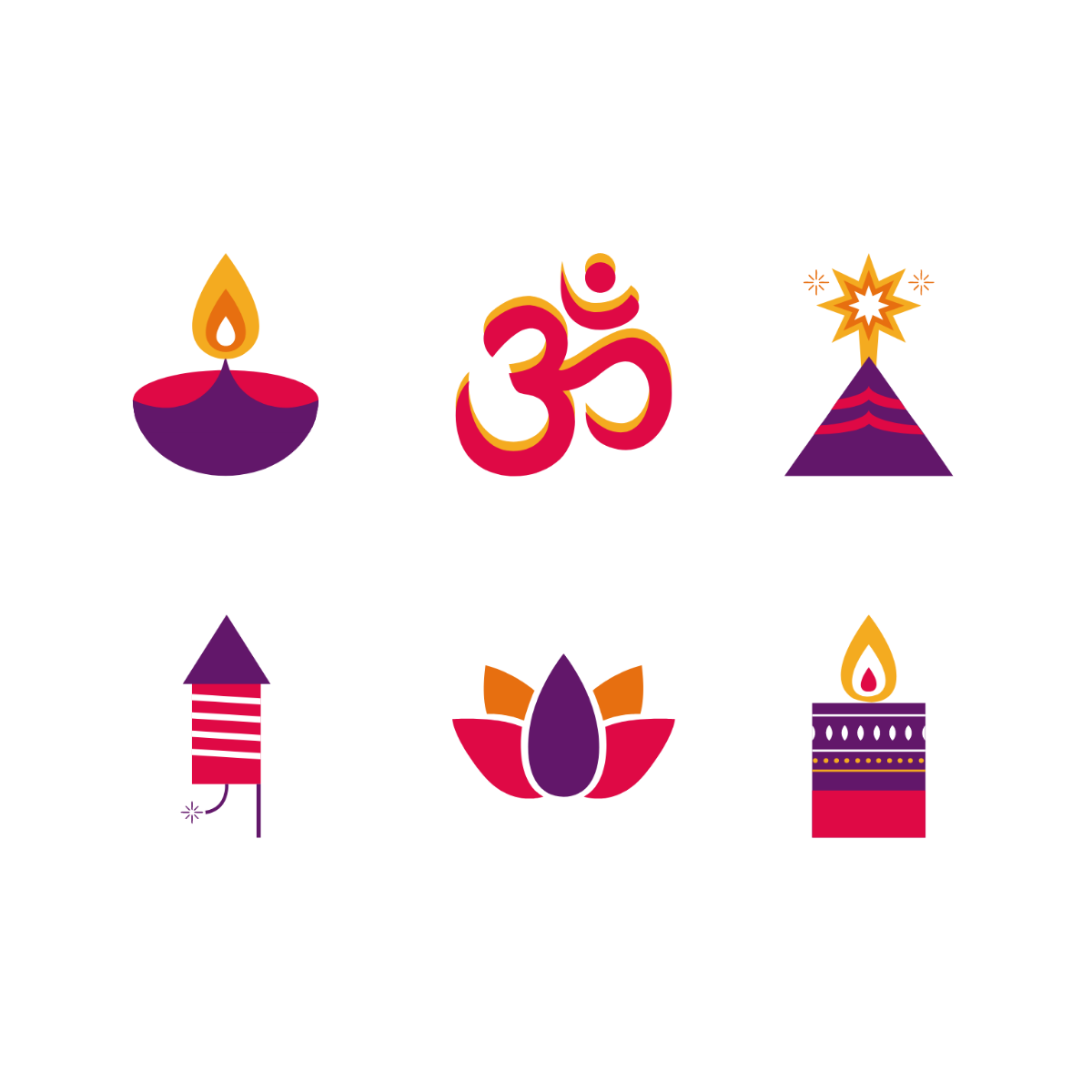 Festival of Lights Symbols Template