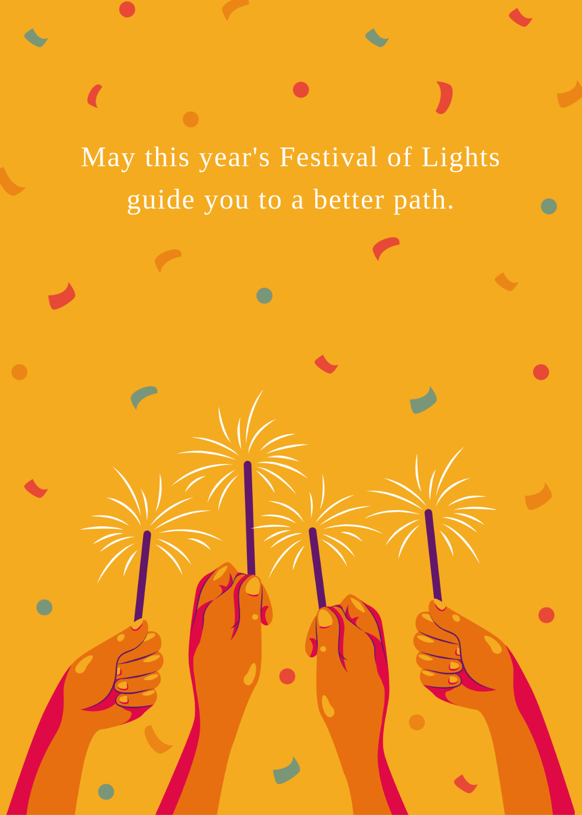 Festival of Lights Greeting Card Template