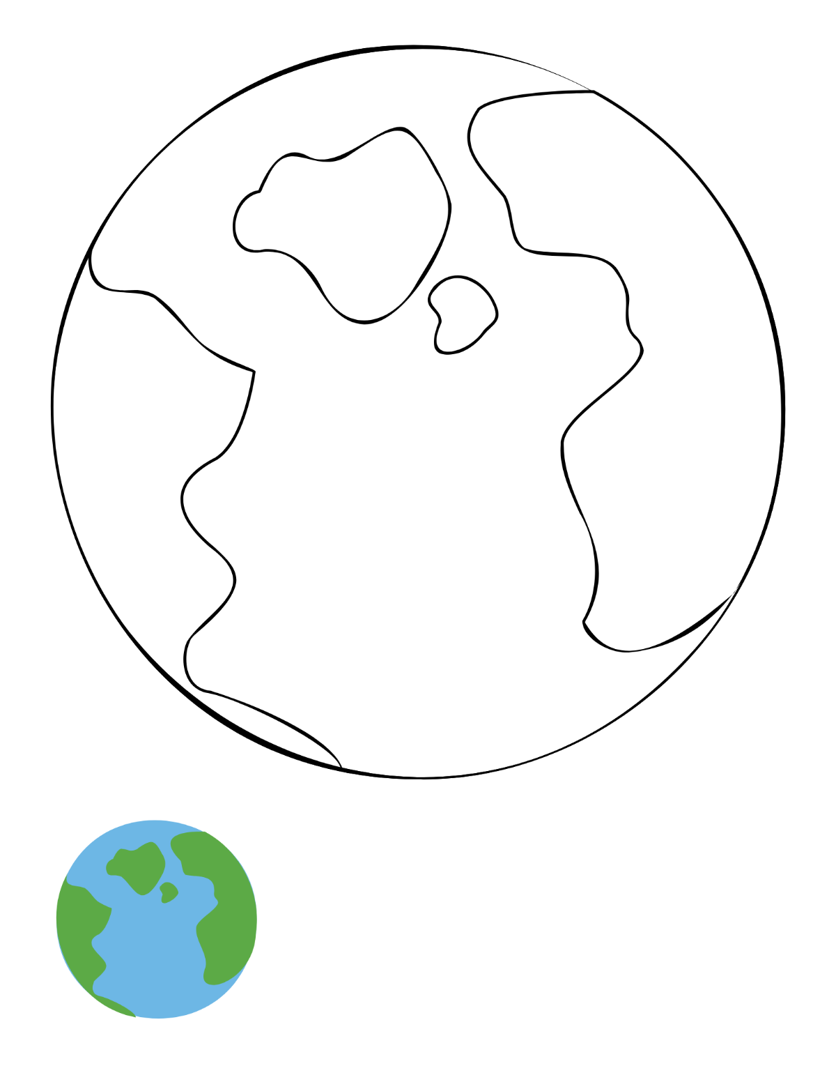 Free Earth Coloring Page Template