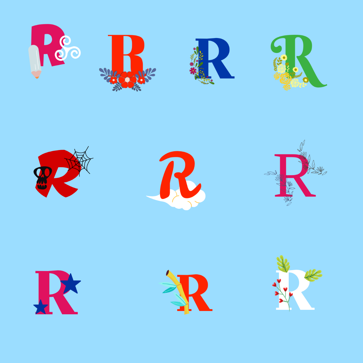 Free R Letter Design