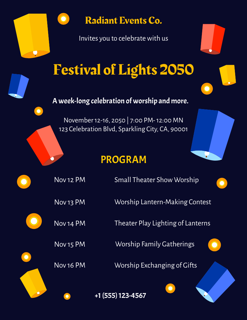 Festival of Lights Program Template - Edit Online & Download