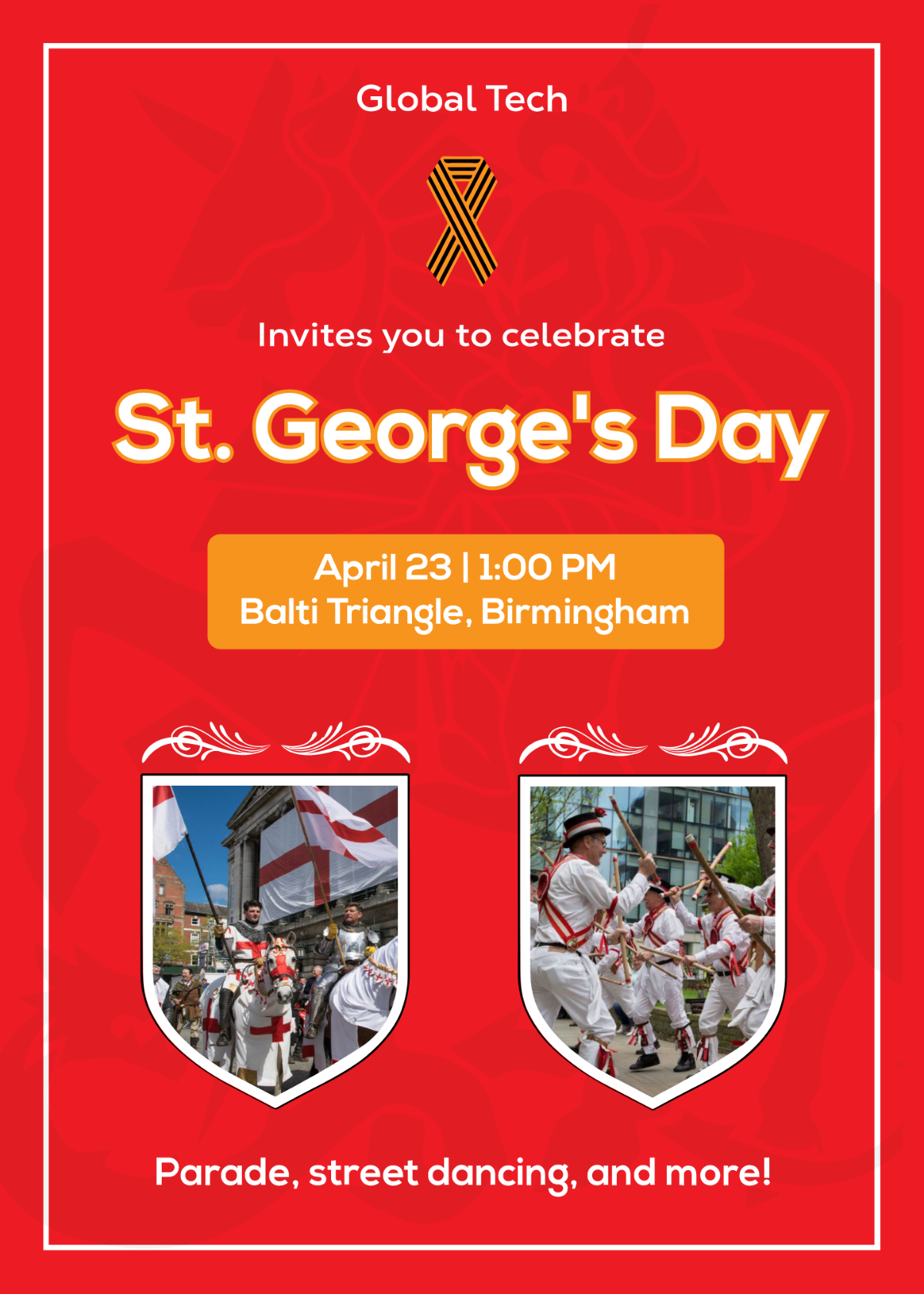 St George's Party Invitation