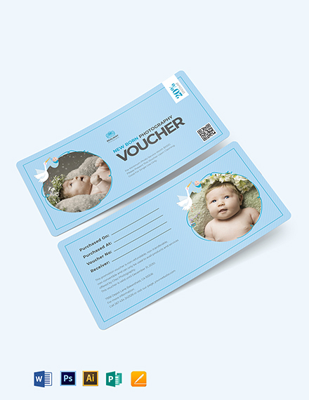 newborn baby photography voucher template