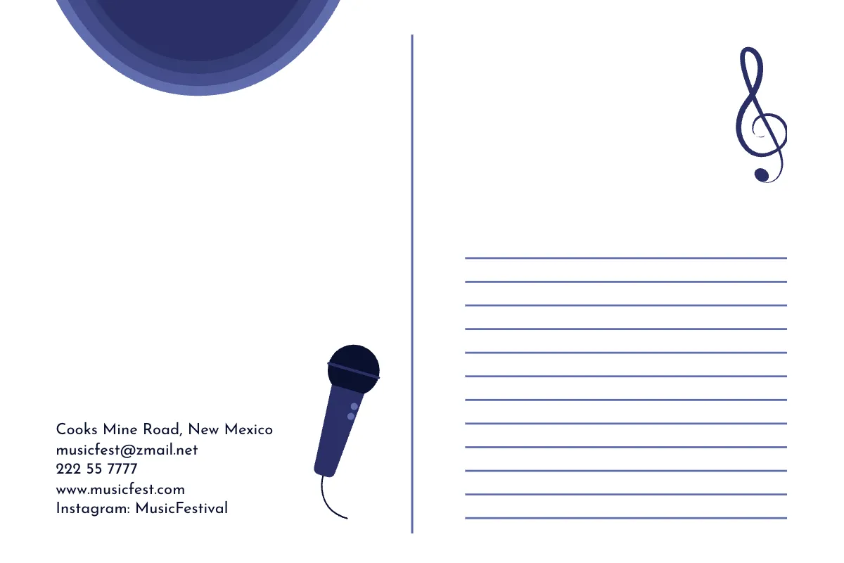 Free Music Festival Postcard Template to Edit Online