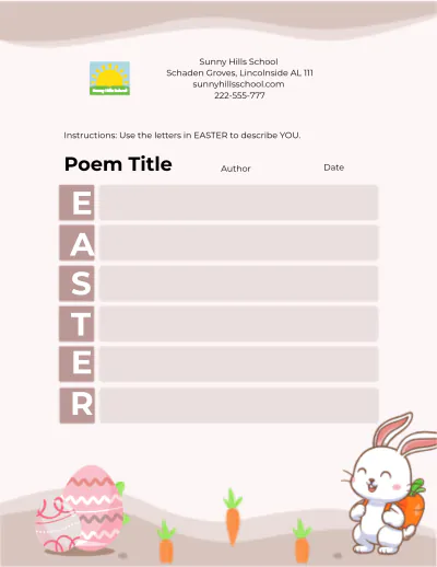 Free Easter Poem  Template to Edit Online