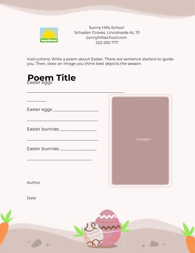 Free Easter Poem  Template to Edit Online