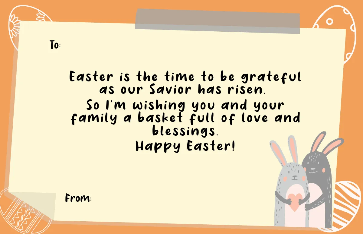 Free Easter Note Template to Edit Online