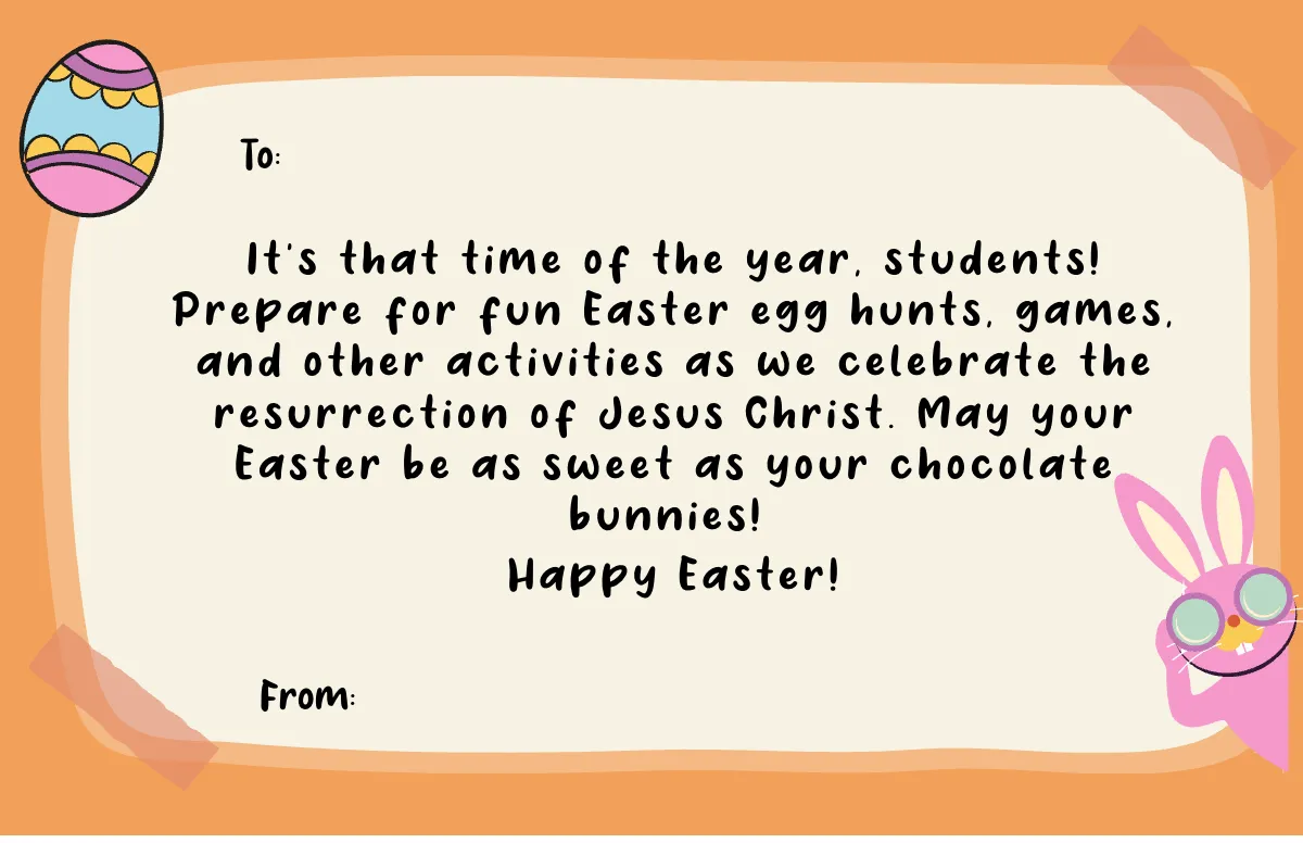 Free Easter Note Template to Edit Online