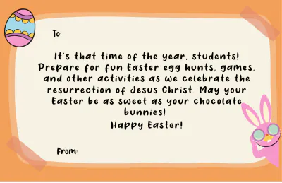 Free Easter Note Template to Edit Online